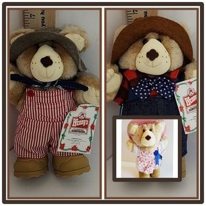 3 Furskins Hattie, DUDLEY & FARRELL Bear Appalachian Artwork Vintage 1986 Plush